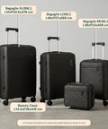 Set 3 Trolley Rigidi da Viaggio + Beauty Case con 4 Ruote Multidirezionali (56-66-76 cm)