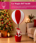 Decorazione Natalizia da Interno – Mongolfiera con Babbo Natale e Dettagli Festivi