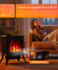 Camino Elettrico Decorativo 1500W con Termostato – Stufa Persefone