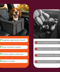 Seggiolino Auto per Cani Piccoli 39x39 H28cm Robusto con Gancio di Sicurezza