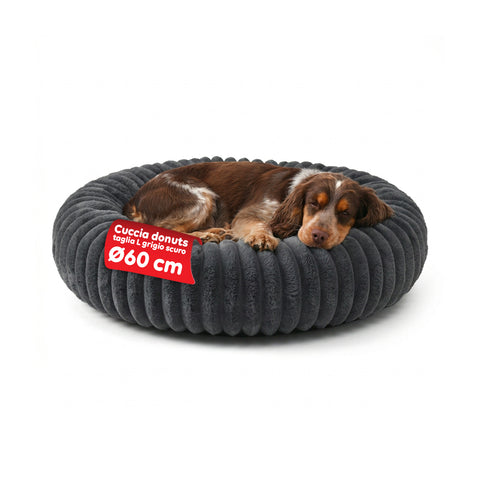 Cuccia Donut Morbida e Confortevole per Cani e Gatti Varie Taglie e Colorazioni