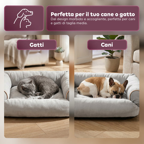 Cuccia Divano Morbida per Cani e Gatti Varie Taglie e Colorazioni