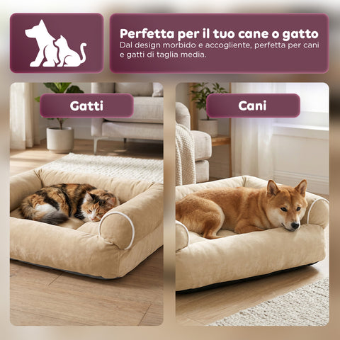 Cuccia Divano Morbida per Cani e Gatti Varie Taglie e Colorazioni