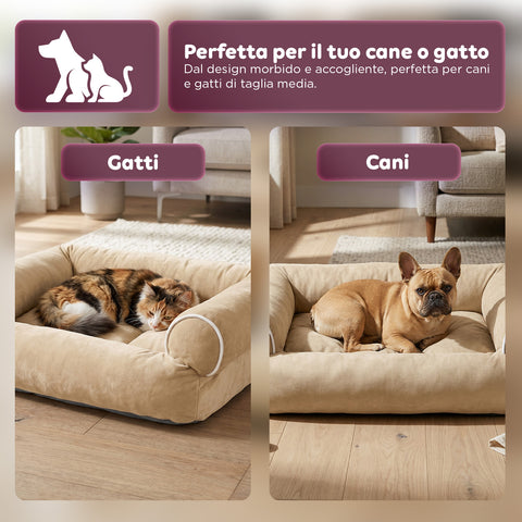 Cuccia Divano Morbida per Cani e Gatti Varie Taglie e Colorazioni