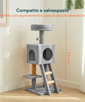 Tiragraffi per Gatti 92 cm con Cuccia, Scala e Giochi