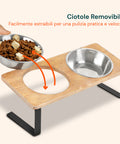 Set 2 Ciotole Acciaio Inox 250ml con Struttura Rialzata Antistress
