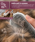 Spazzola a Vapore per Cani e Gatti Ricaricabile USB-C con Ugello Spray e Scomparto Acqua Misure 6x5x11cm