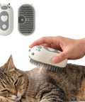 Spazzola a Vapore per Cani e Gatti Ricaricabile USB-C con Ugello Spray e Scomparto Acqua Misure 6x5x11cm