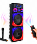 Cassa Bluetooth Karaoke XL 90 cm 800W con LED RGB e 2 Microfoni Wireless Inclusi