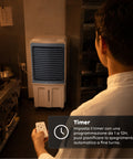 Raffrescatore Evaporativo Industriale Portatile 70 Litri 350W con Telecomando e Timer - Funzione Condizionatore Ventilatore 3 Velocità e Oscillazione