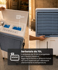 Raffrescatore Evaporativo Industriale Portatile 70 Litri 350W con Telecomando e Timer - Funzione Condizionatore Ventilatore 3 Velocità e Oscillazione