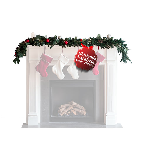 Groene kerstkrans 270 cm – Klassieke decoratieve guirlande met 180 takken