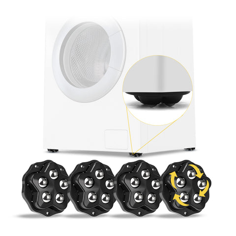 Set van 4 multidirectionele zwenkwielen van 360° met 5 stalen kogels, draagvermogen 300 kg