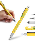Penna Multifunzione 8 in 1 con Clip, Stilo Touch, Livella e Luce LED