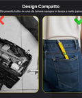 Penna Multifunzione 8 in 1 con Clip, Stilo Touch, Livella e Luce LED