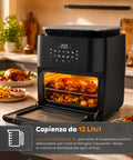 Friggitrice Aria 12L con Display LED Touch Timer 60 Min e Ricette Preimpostate