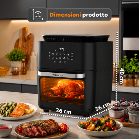 Friggitrice Aria 12L con Display LED Touch Timer 60 Min e Ricette Preimpostate