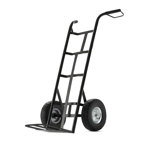 Carrello da Carico Professionale 250 kg in Acciaio - Nero con Ruote Pneumatiche Antiforo