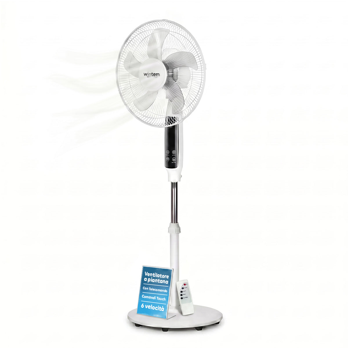 Ventilatore 40W a Piantana 40 cm con Telecomando e Altezza Regolabile fino a 135 cm – 6 Velocità