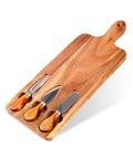 Set 3 Utensili per Degustazione Formaggi con Tagliere in Legno d'Acacia