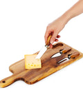 Set 3 Utensili per Degustazione Formaggi con Tagliere in Legno d'Acacia