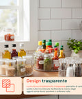 Set 3 Organizer Girevoli in PET – Contenitori Rotanti 360° per Cucina e Dispensa