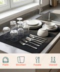 Scolapiatti in Poliestere e Spugna – Set 2 Tappetini Assorbenti per Casa e Cucina
