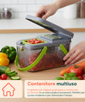 Affetta Verdure 10 in 1 – Tagliaverdure con Cestello Raccolta