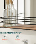 Specchio con Mensola in MDF 40x30 cm – Design Moderno da Parete