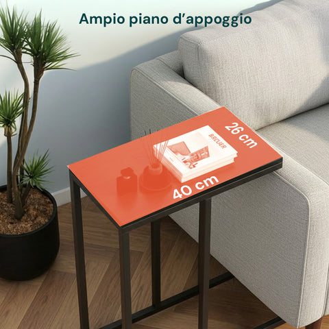 Tavolino da Salotto 40x26x58 cm – Struttura in Ferro con Ripiano in MDF