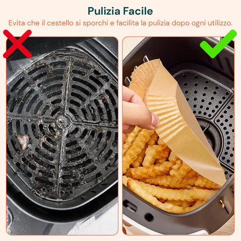 Set van 100 stuks bakpapier voor de heteluchtfriteuse - waterdicht en hittebestendig