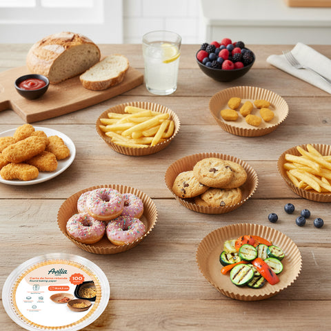Set van 100 stuks bakpapier voor de heteluchtfriteuse - waterdicht en hittebestendig