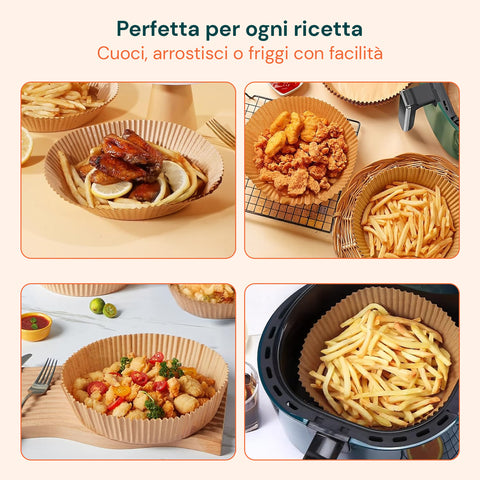 Set van 100 stuks bakpapier voor de heteluchtfriteuse - waterdicht en hittebestendig
