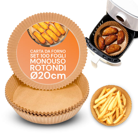 Set van 100 stuks bakpapier voor de heteluchtfriteuse - waterdicht en hittebestendig