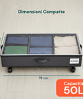 Contenitori Sottoletto con Ruote – Set 2 Pezzi XXL 54L Salvaspazio