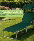 Lettino Prendisole Pieghevole in Tessuto Oxford – Rinforzi in Alluminio, Parasole Girevole 360° e Schienale Reclinabile 0-60° – Portata 100kg