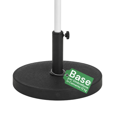 Betonnen parasolvoet van 12 kg, ø42 cm, geschikt voor stokken van 38-48 mm, inclusief vergrendelingszwengel – Zware standaard voor tuin en terras