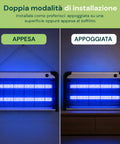 Lampada Insetticida Elettrica 30W Copertura 60m² con Vassoio Rimovibile, Zanzariera UV LED 8700h Cavo 1 mt e Catena per Fissaggio