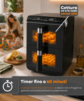 Friggitrice ad Aria 11 Litri Doppio Cestello 2800W con 13 Programmi e Touch Control e Accessori