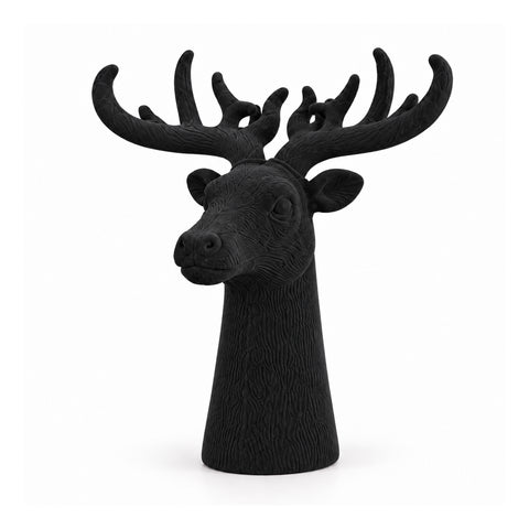 Decoratief hertenkopbeeld met fluweeleffect 32x20x28h cm | Modern design-sierobject in 6 kleuren voor thuis, kantoor en winkel