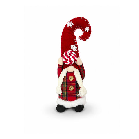 Decoratieve kerstdwerg van zachte stof, kerstdecoratie voor op tafel met lange muts en sneeuwvlokken, verkrijgbaar in 35 en 50 cm
