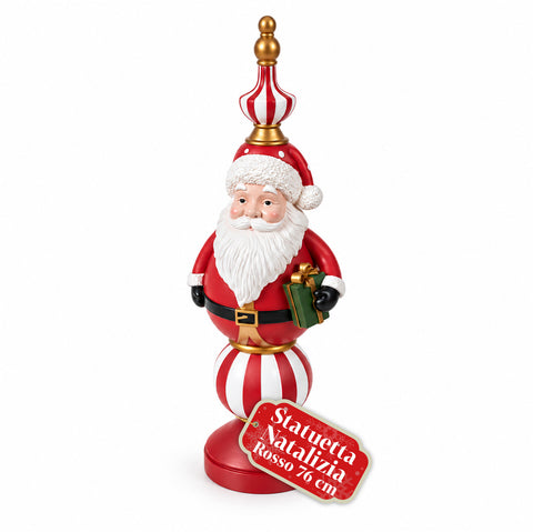 Kerstbeeldje van 76 cm van hars, decoratie van de kerstman en de notenkraker-soldaat, wit of rood