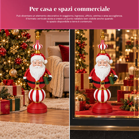 Kerstbeeldje van 76 cm van hars, decoratie van de kerstman en de notenkraker-soldaat, wit of rood