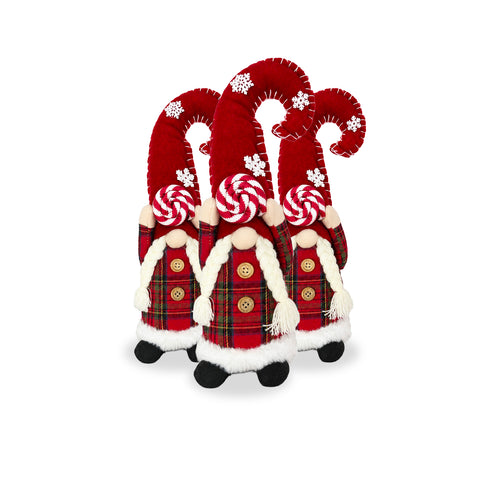 Decoratieve kerstdwerg van zachte stof, kerstdecoratie voor op tafel met lange muts en sneeuwvlokken, verkrijgbaar in 35 en 50 cm