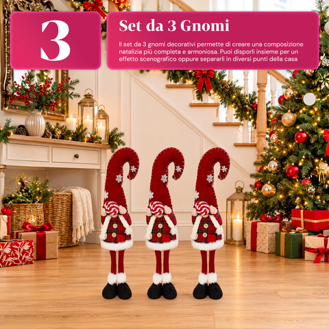 Decoratieve kerstdwerg van zachte stof, kerstdecoratie voor op tafel met lange muts en sneeuwvlokken, verkrijgbaar in 35 en 50 cm