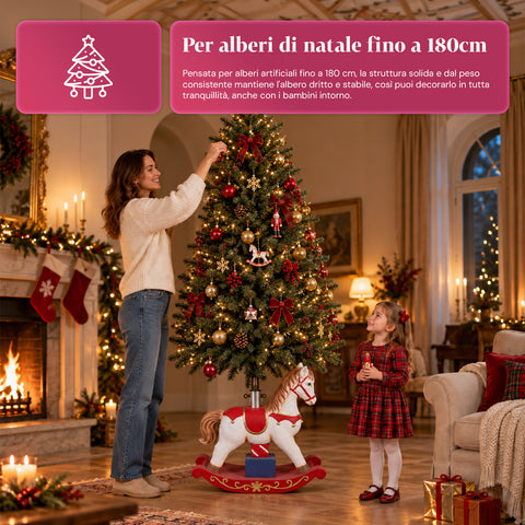 Decoratieve kerstboomstandaard, 10 uitvoeringen, van ijzer en magnesium, universele bevestiging, voor bomen tot 210 cm, 2 modellen met ledverlichting
