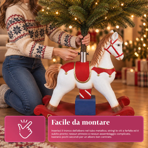 Decoratieve kerstboomstandaard, 10 uitvoeringen, van ijzer en magnesium, universele bevestiging, voor bomen tot 210 cm, 2 modellen met ledverlichting