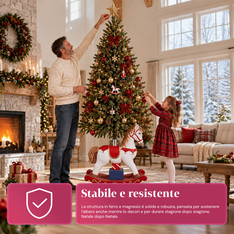 Decoratieve kerstboomstandaard, 10 uitvoeringen, van ijzer en magnesium, universele bevestiging, voor bomen tot 210 cm, 2 modellen met ledverlichting