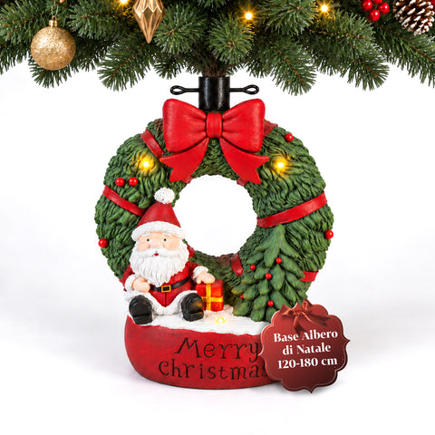 Decoratieve kerstboomstandaard, 10 uitvoeringen, van ijzer en magnesium, universele bevestiging, voor bomen tot 210 cm, 2 modellen met ledverlichting