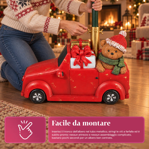 Decoratieve kerstboomstandaard, 10 uitvoeringen, van ijzer en magnesium, universele bevestiging, voor bomen tot 210 cm, 2 modellen met ledverlichting